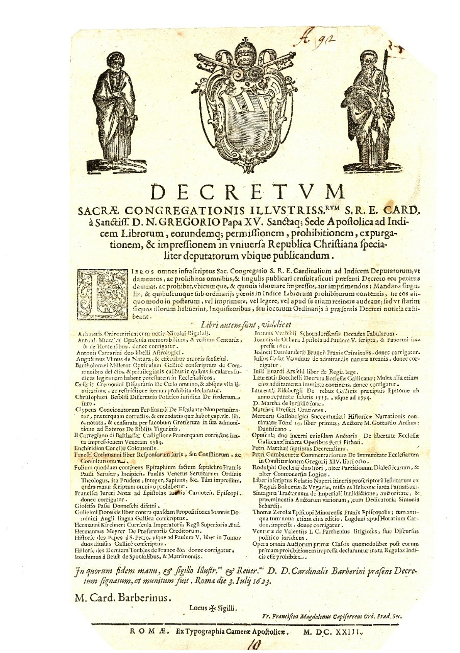 Decreto del 3 luglio 1623