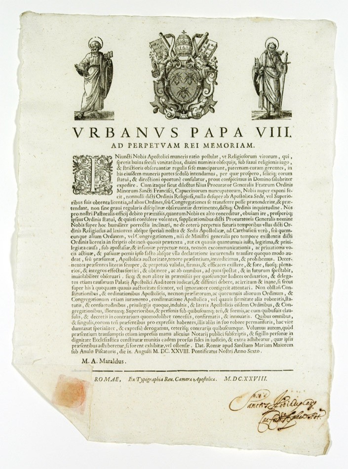 Bando di Urbano VIII, 9 agosto 1628